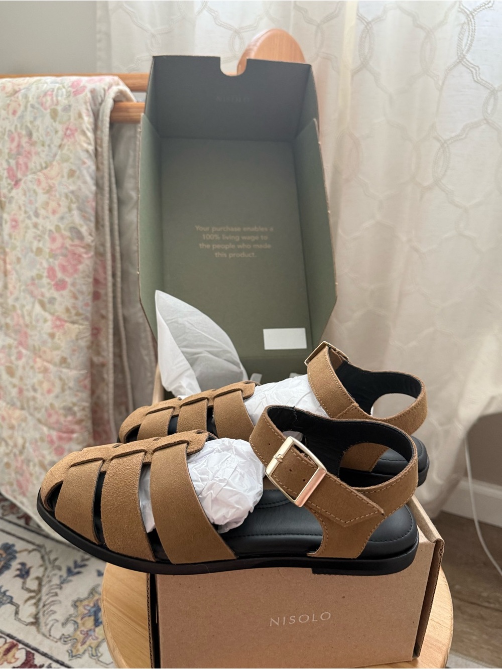 Nisolo Tan Fisherman Sandals with Buckle